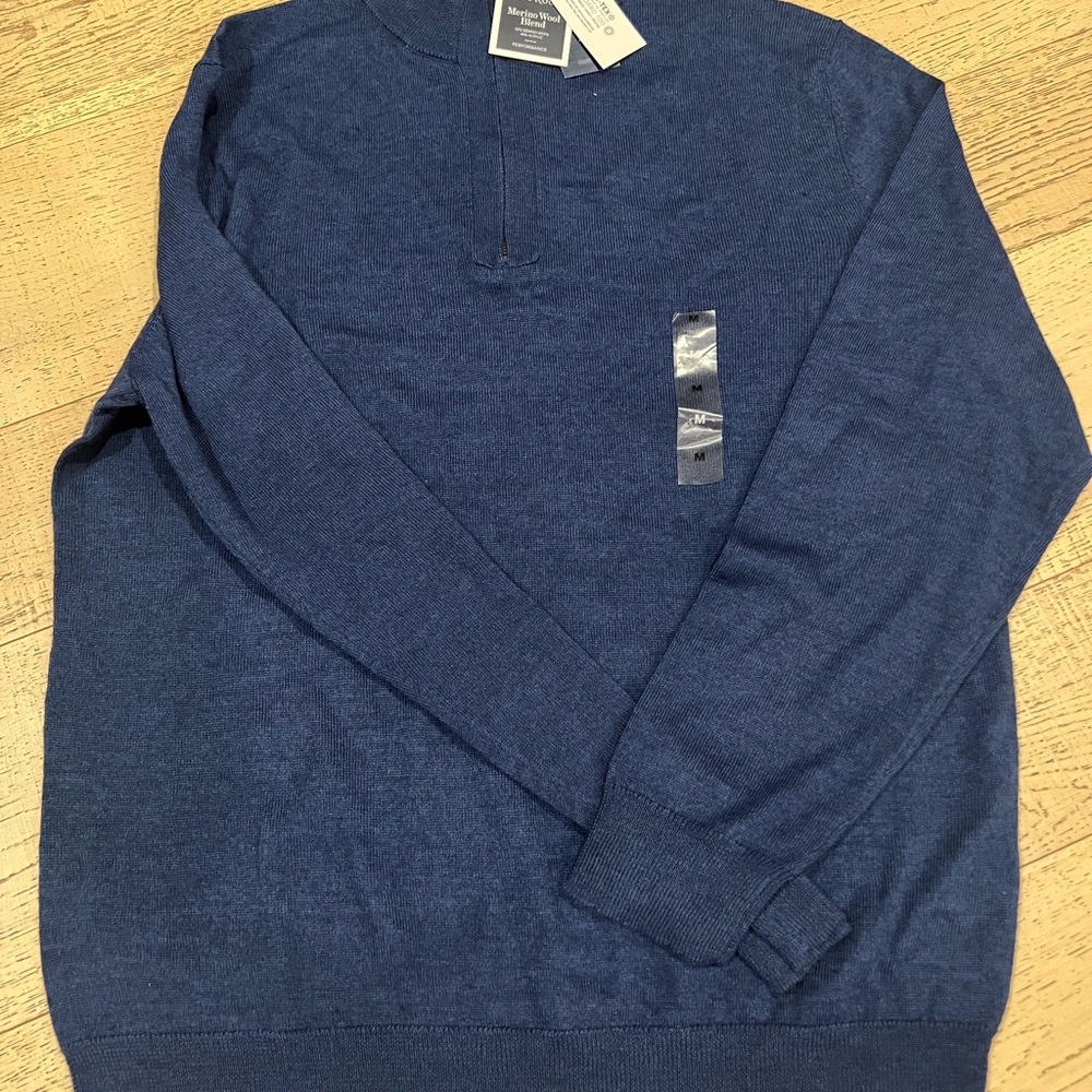 Club Room Men's Navy Quarter Zip Sweater